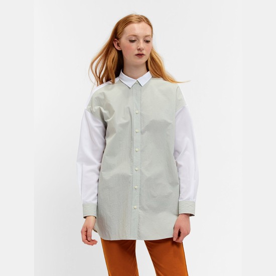 Aigle A Classic Collar Long Sleeves Hybrid Shirts Women Grey/White ZA-51946